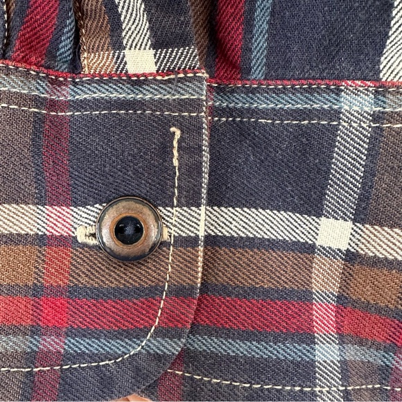 SOLD Lucky Brand Men’s Shirt Long Sleeve Button Down Blue and Red Plaid Size Med - Picture 5 of 6